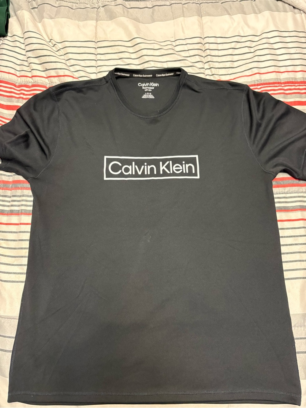 Calvin Klein Black Crewneck Tee with White Logo Box